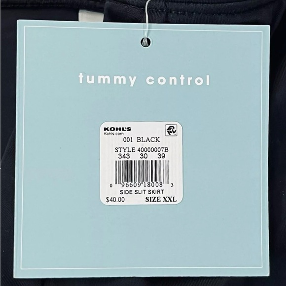 Bal Harbour Womens Tummy Control Skirtini Swim Skirt Black Plus Sz XXL NWT - Picture 7 of 8